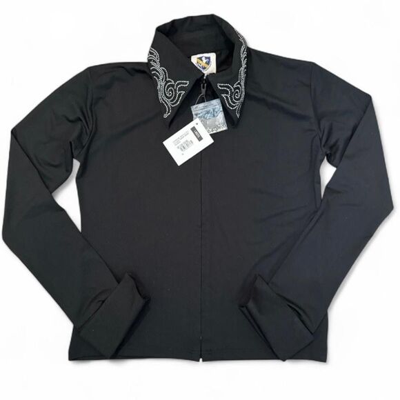 Royal Highness Equestrian Horse Show Shirt Jacket Cowgirl Rhinestones Wmns Small - Picture 1 of 11